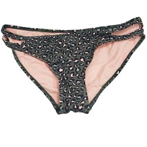 No Boundaries‎ Womens Leopard Print Bikini Bottom Size L (11-13) Pink